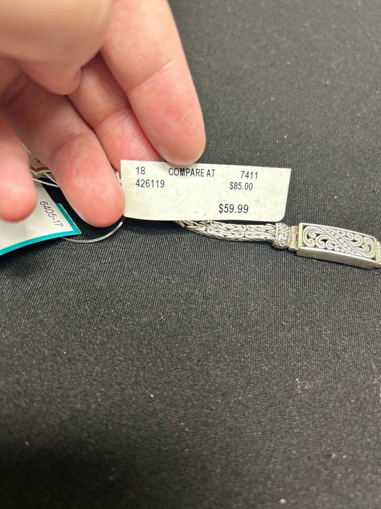 Annika Witt Sterling Silver Bracelet Toggle 7.5 Inch