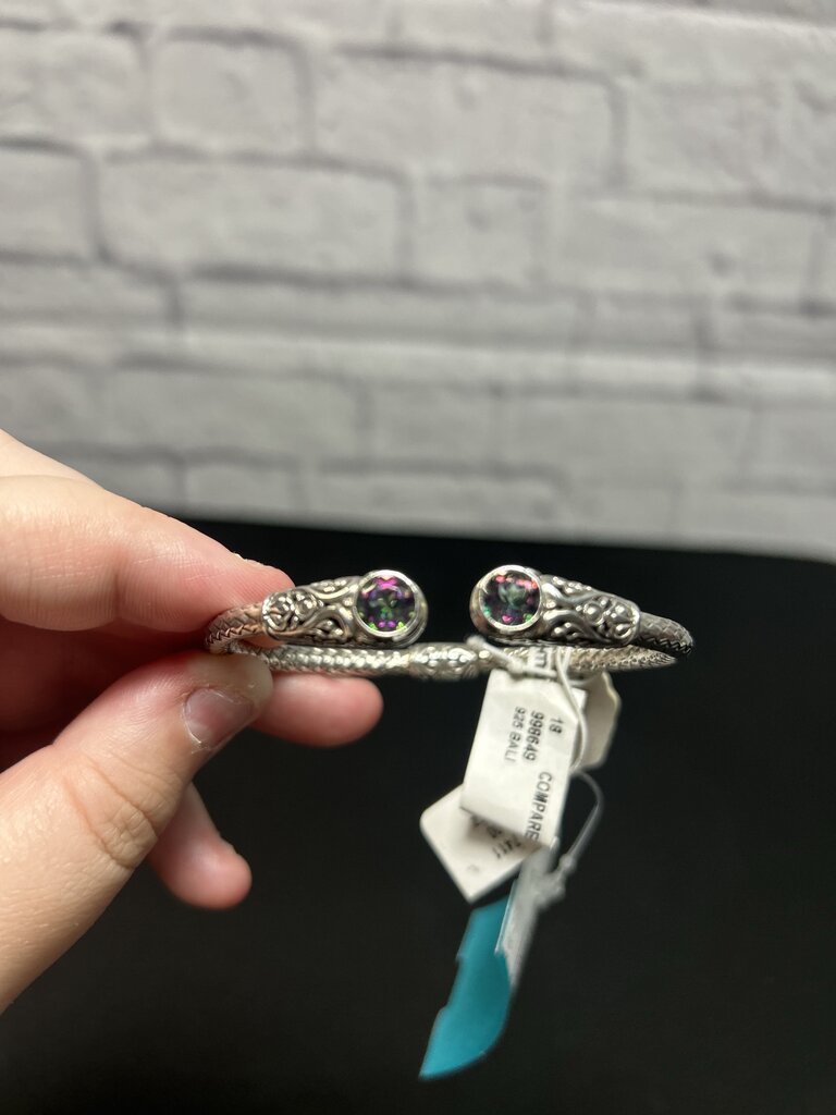 Annika Witt Hinge Style Bracelet Sterling Silver with Multicolor Stone