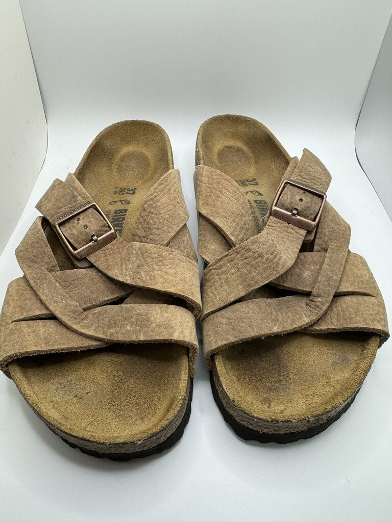 Tan Lugano Birkenstock Sandals