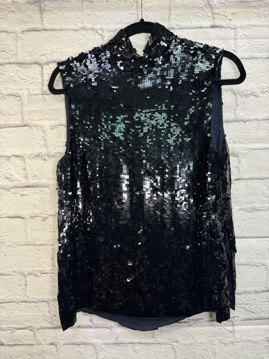 Tibi Sequin Navy Tank Top