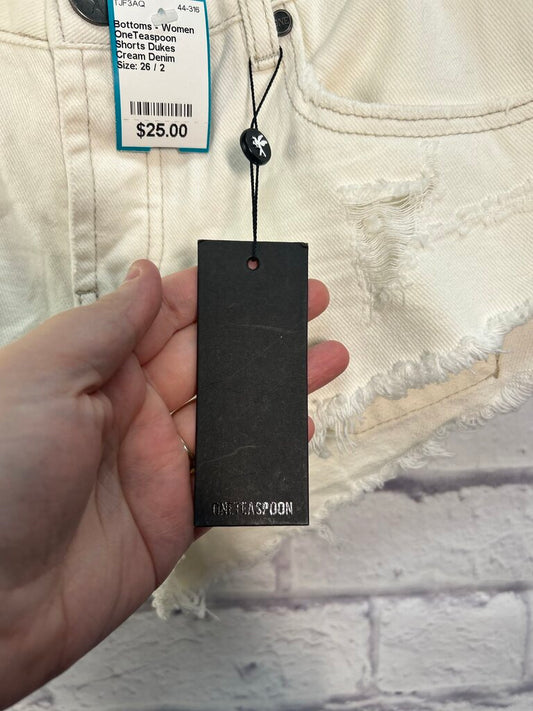 One Teaspoon Dukes Shorts Cream Denim Size 26/2 NWT