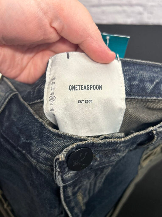 Women's One Teaspoon Bandits Shorts Black Denim Size 26/2