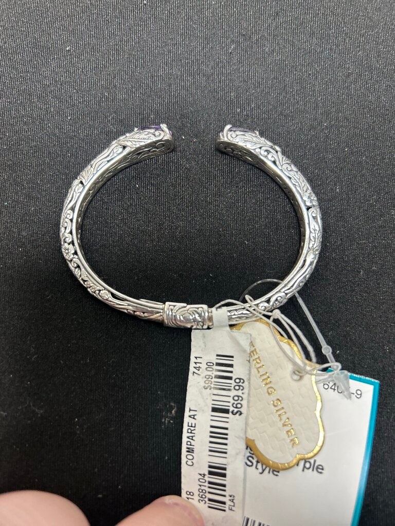 Annika Witt Hinge Style Bracelet Sterling and Purple