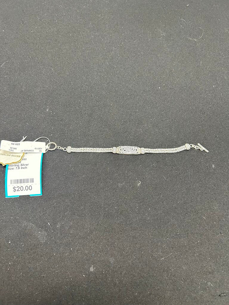 Annika Witt Sterling Silver Bracelet Toggle 7.5 Inch