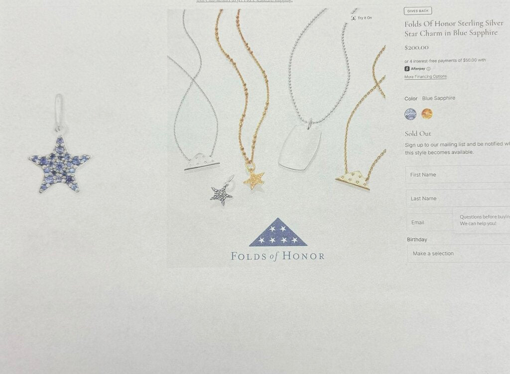 Kendra Scott Blue Sapphire Folds of Honor