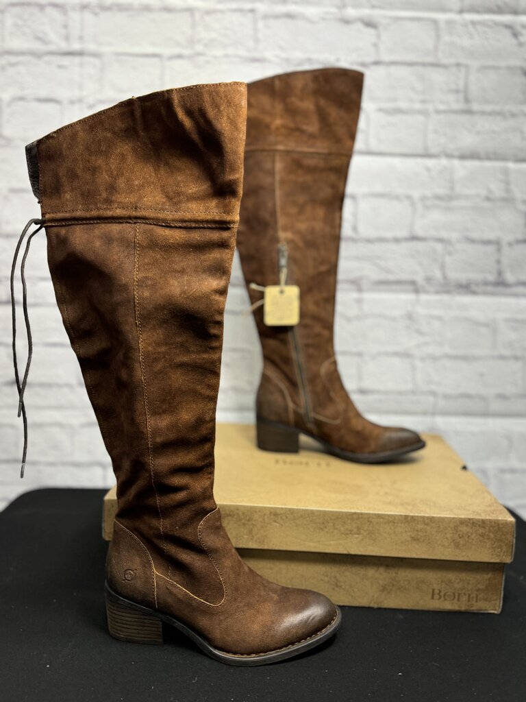 Born Brown Leather Gallinara Knee Boots