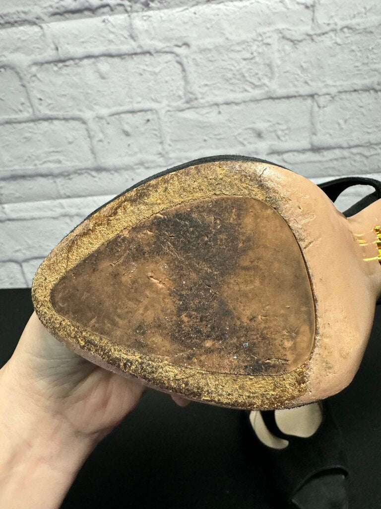 Authentic Prada Black Suede Slingback Stiletto Pumps