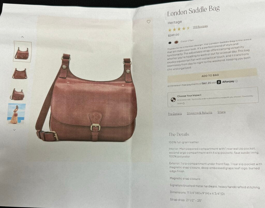 NWT Patricia Nash Leather London Saddle