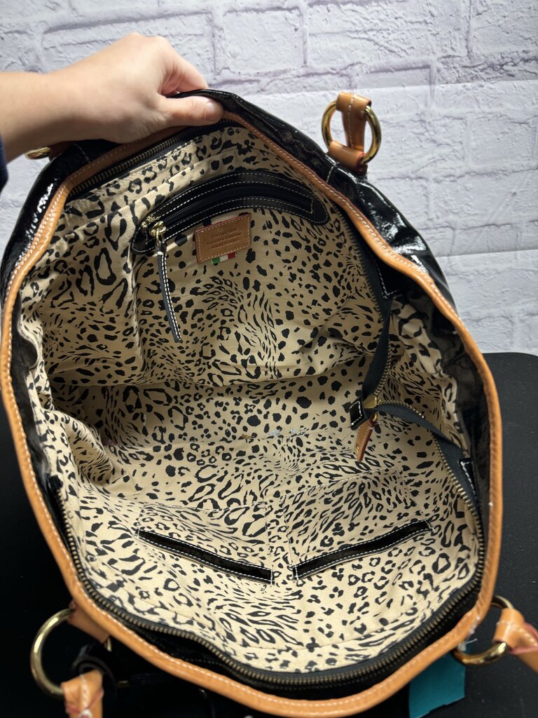 Cavalcanti Black Patent Tote