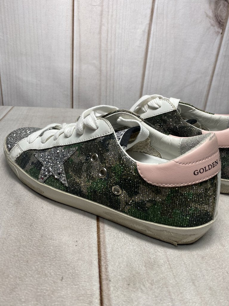 Golden Goose Lurex Camo Super-Star Sneakers Like New!