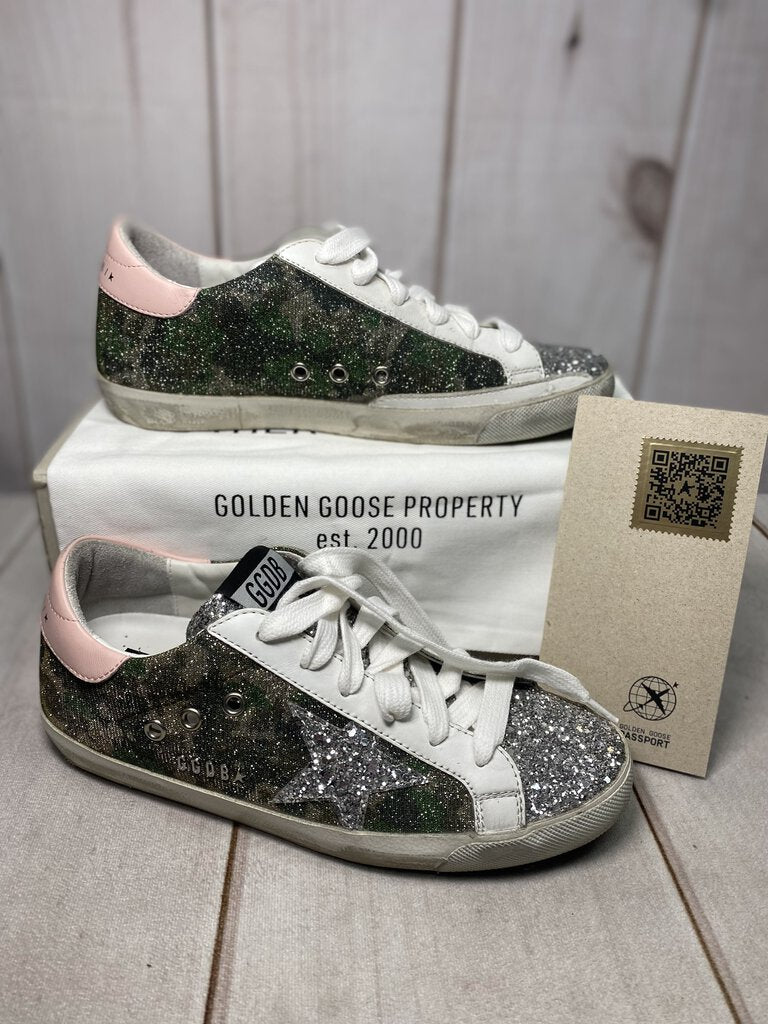 Golden Goose Lurex Camo Super-Star Sneakers Like New!