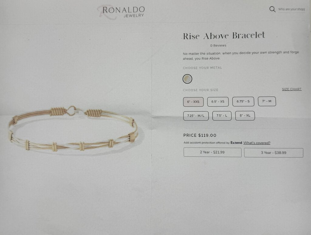 "Rise Above" Ronaldo Bracelet 7.5"