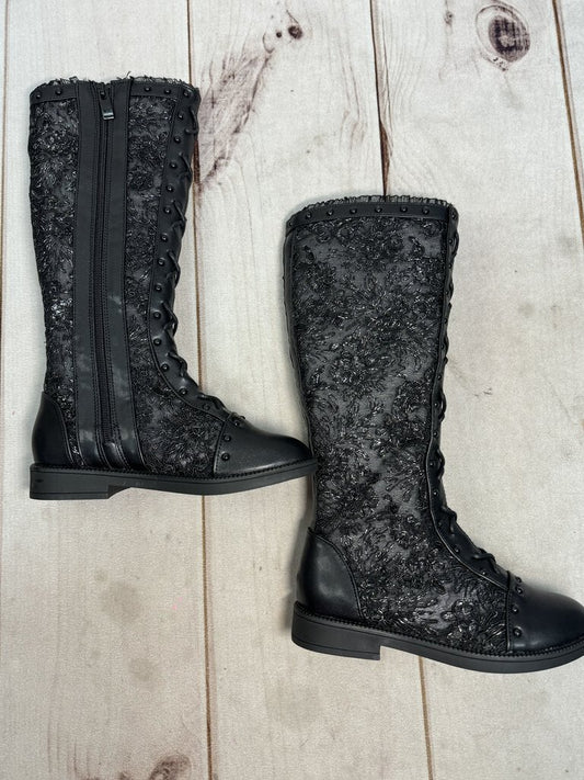 NEW Trish Scully Black Lace Knee Boots