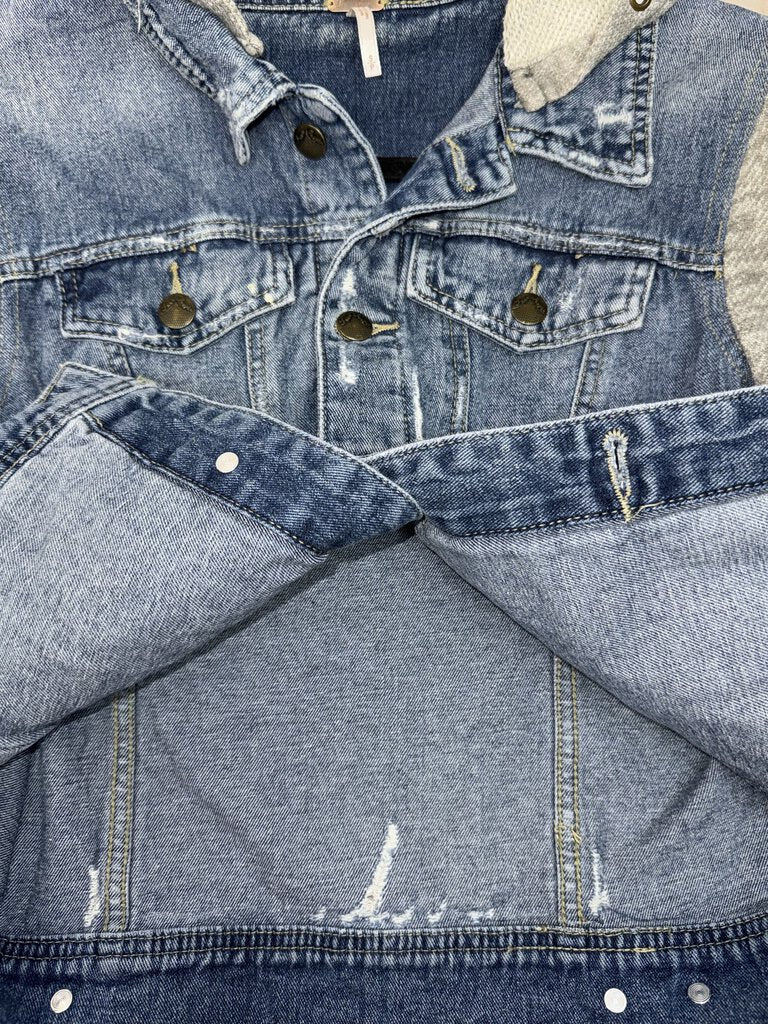 Free People Denim Hooded Jacket