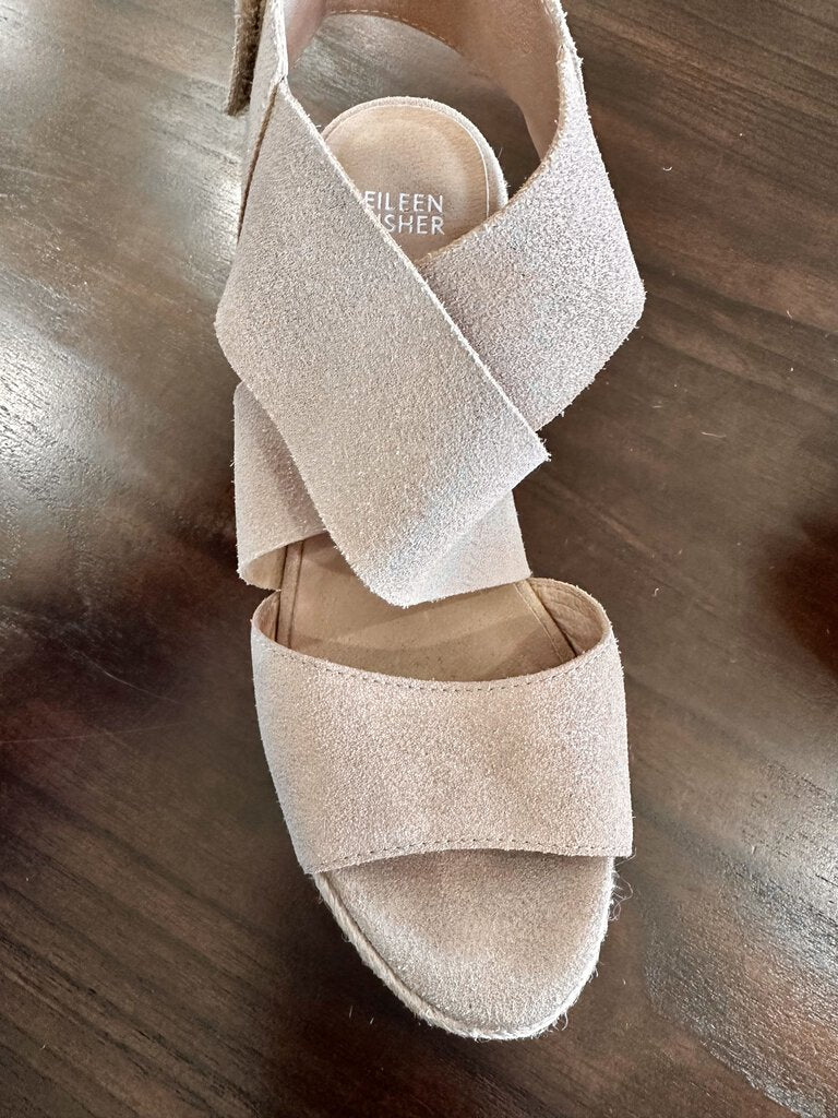 Eileen Fisher Suede Wedge Sandals Size 8 - Excellent Condition